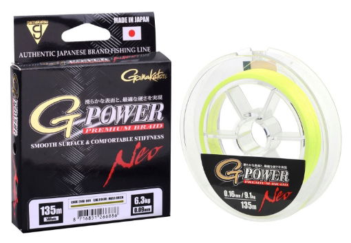 Obrazek G-Power Premium Braid Neo Fluo-Žlutá 135m, 0.09mm