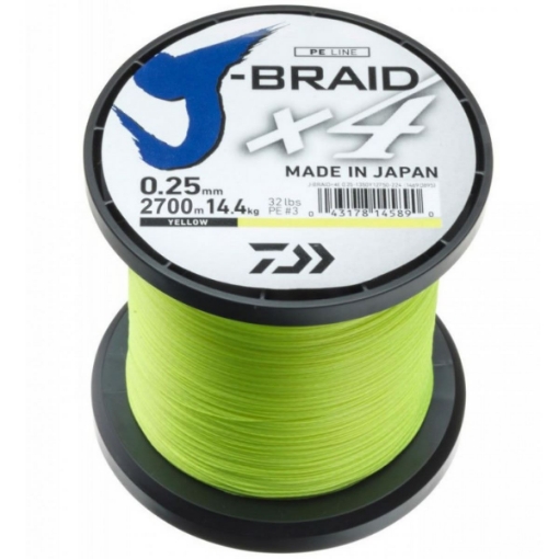 Image sur Daiwa J-Braid X4 Žlutá, 0.13mm 5.9kg 1m