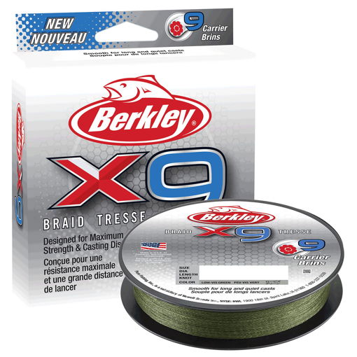 Obrazek Berkley X9 Braid Low Vis Green 150m, 0.10mm 9.0kg