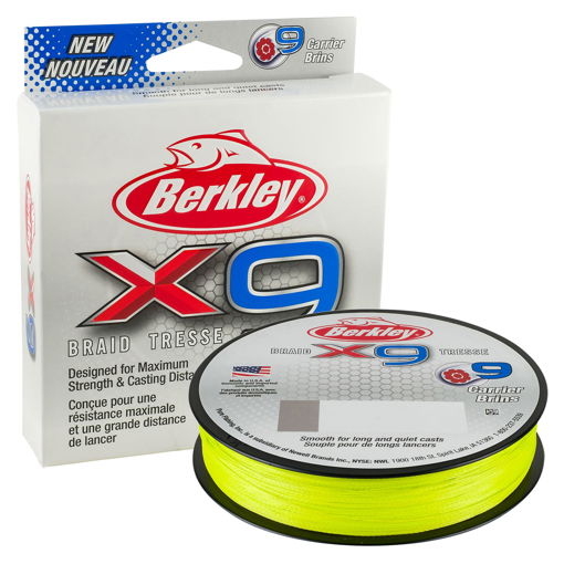 Obrázek Berkley X9 Braid Fluo Green 150m, 0.08mm 7.6kg