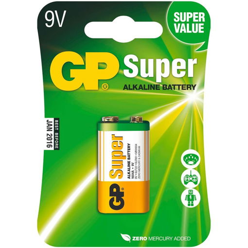 Obrazek Baterie GP Super Alkaline 1604A 9V, blistr 1ks