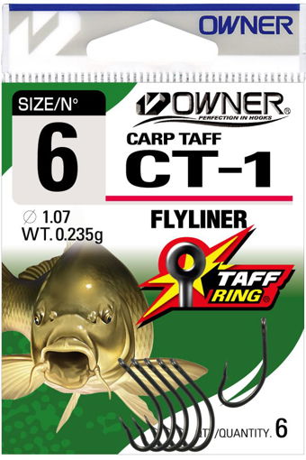 Obrázek Owner CT-1 Carp Taff Flyliner, vel.4 (6ks)