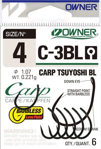 Obrazek Owner C-3BL Carp Tsuyoshi BL, vel.2 (5ks)