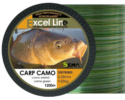 Bild von Sema Excel Line Carp Camo zelený 1200m, 0.28mm