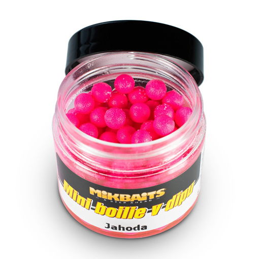 Image sur Mikbaits Mini Boilie in Dip 50ml Strawberry