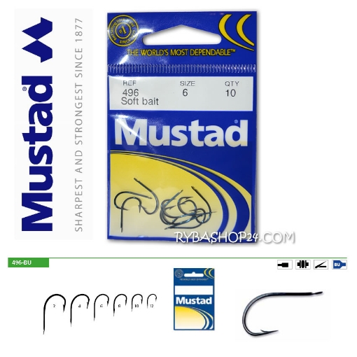 Image sur Mustad Classic 496-BU Soft bait, vel.8