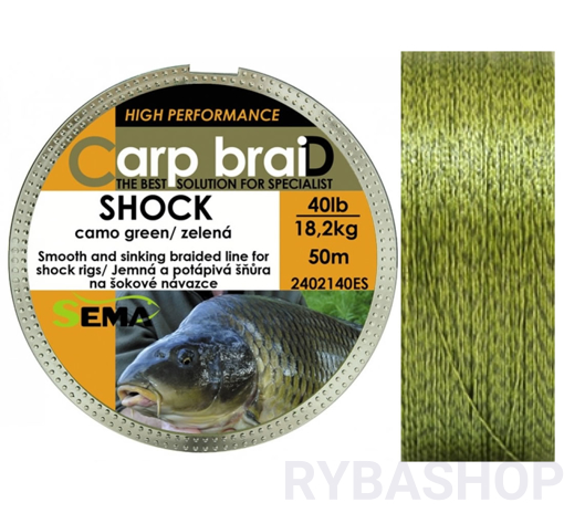 Obrazek Sema Carp braiD Shock Camo 50m 30lbs/13.6kg