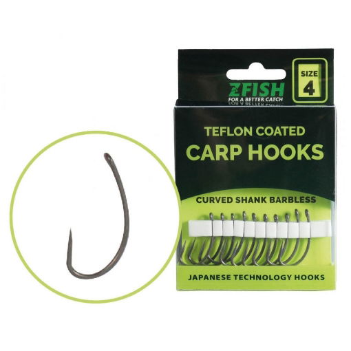 Zfish Teflonové háčky Curved Shank BL #6