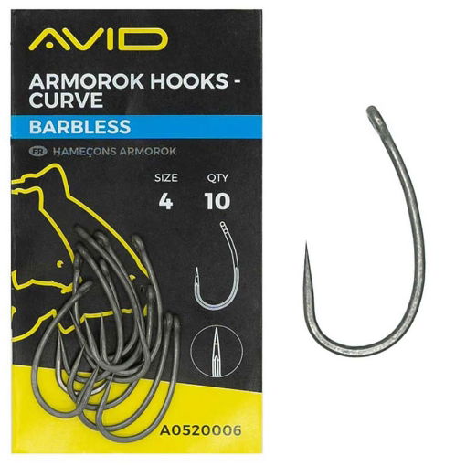 Avid Carp Armorok Curve Hooks #4 Barbless