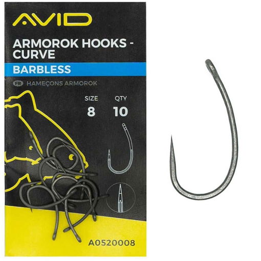 Avid Carp Armorok Curve Hooks #8 Barbless