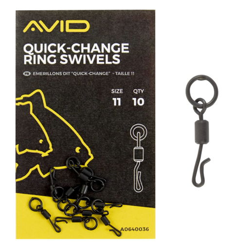 Obrazek Avid Carp Outline Quick Change Ring Swivels #11