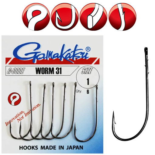 Picture of Gamakatsu Worm 31 Hook #3/0 5ks