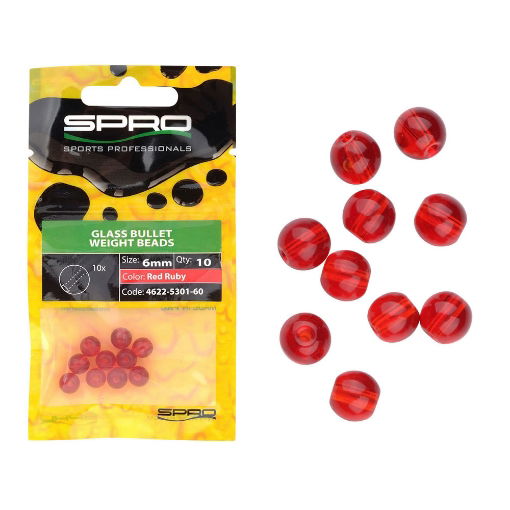 Obrazek SPRO Round Smooth Glass Beads 6mm Red Ruby