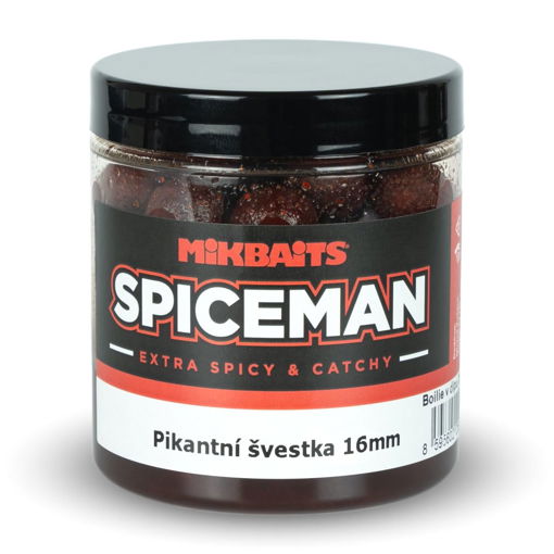 Picture of Spiceman boilie v dipu 250ml Pikantní švestka 16mm