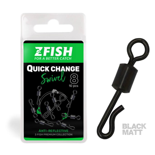 ZFISH Obratlík Quick Change Swivel Matt #8 10ks