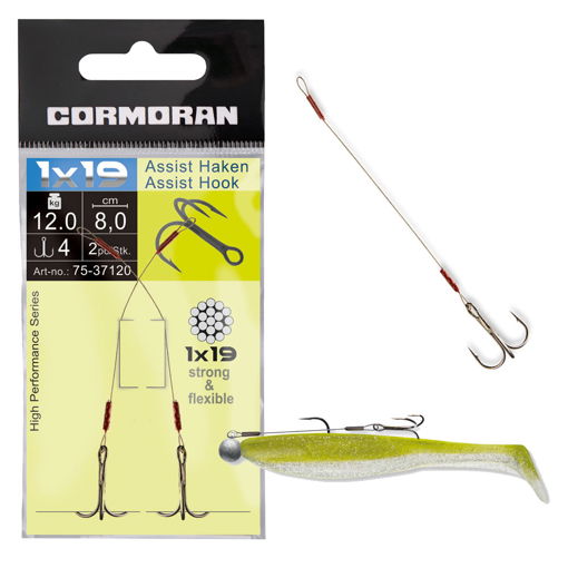 Picture of Cormoran 1x19 Assist Hook 12kg 9cm #4 2ks